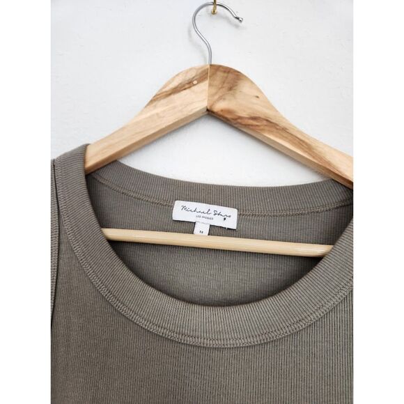 Michael Stars Halley Ribbed Tank with Ruching | Size M - Picture 4 of 8